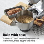 Hamilton Beach 4 Quart Stand Mixer for Kitchen, 7 Speeds, Tilt-Head, Dough Hook, Whisk & Flat Beater, Black