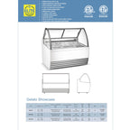 42 in. Commercial Deluxe Ice Cream Gelato 7 Pan Freezer NSF ETL Gelato Dipping Cabinet