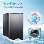 Kcpolre 3.0 Cu.ft Compact Upright Freezer, Mini Freezer with Adjustable Thermostat, Removable Shelves, Reversible Black Door, Ideal for Garage/Dorm/Office/Apartment/Kitchen, Black