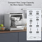 BLITZHOME Portable Countertop Dishwashers, Compact Smart Dishwashers with 5 L Built-in Water Tank,5 Modes and Baby Care for Apartments& RVs, No Installation Needed