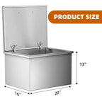 Towallmark Deep Chest Freezer,Mini Upright Small Freezerfor Outdoor Kitchen Patio Ice Bar,Silver