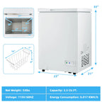 Giantex 3.5 Cu Ft Chest Freezer, Freestanding & Flip Top Chest Freezer w/ 7 Temperature Settings, emovable Sliding Basket Included, Compact Deep Chest Freezer