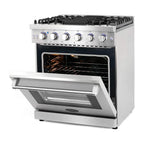 Cosmo 30 Inch 4.5 Cubic Foot Gas Range Convection Oven with 5 Italian Burners