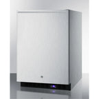 Frost-free outdoor all-freezer in complete stainless steel, w/digital thermostat, LED lighting, horizontal handle, and lock; built-in or freestanding
