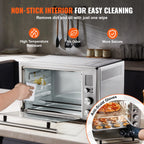 KFFKFF 10-Function Convection Oven, 28L/29.6Qt Versatile Standard Oven for Countertop, 1800W 4-Level Toaster with Transparent Front Door, Includes Trays Wire Racks Gloves