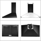 "Joeaonz 24"" Wall Mount Convertible Range Hood, 450CFM, Stainless Steel, 3-Speed with LED Light"