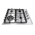 Stainless Steel 4-Burner Gas Stove, 3.0KW+1.75KW+1.0KW, Built-In Cooktop with Rotary Switch for Homes, Restaurants