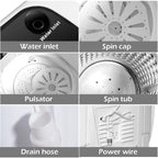 Gymax Compact Mini Twin Tub 8lbs Washing Machine Washer Spinner