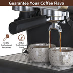 Espresso Coffee Machine with Grinder, 20 Bar Semi-Automatic Espresso Maker with Milk Frother Steamer Wand for Cappuccino, Latte, Macchiato, 2.8 L Water Tank, PID Temperature Control