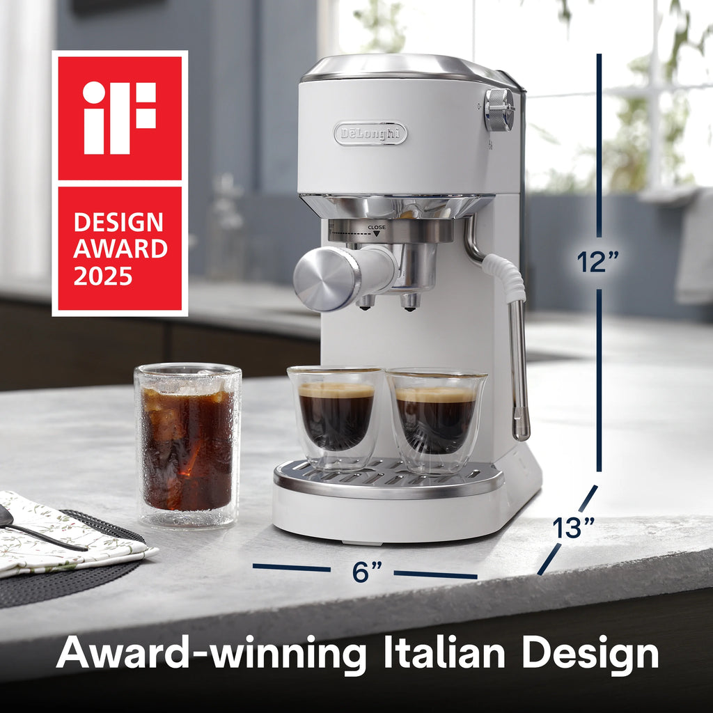 De'Longhi Dedica Duo Espresso Machine, Compact Size with Built in Frother for Latte Art, Brew Espresso, Cold Brew, Lattes & More, Stainless Steel