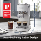 De'Longhi Dedica Duo Espresso Machine, Compact Size with Built in Frother for Latte Art, Brew Espresso, Cold Brew, Lattes & More, Stainless Steel