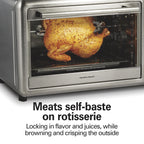 Hamilton Beach Countertop Toaster Oven with Convection & Rotisserie, Extra Large Capacity, Black