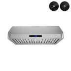 Streamline 30 in. Montecreto Ductless Undermount 406 CFM Range Hood in Brushed Stainless Steel with Baffle Filters, Touchpad Control, LED Lights