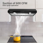 SNDOAS New 30 inch Kitchen Stainless Range Hood 3-Speed Under Cabinet Exhaust Vent with Filter 120V
