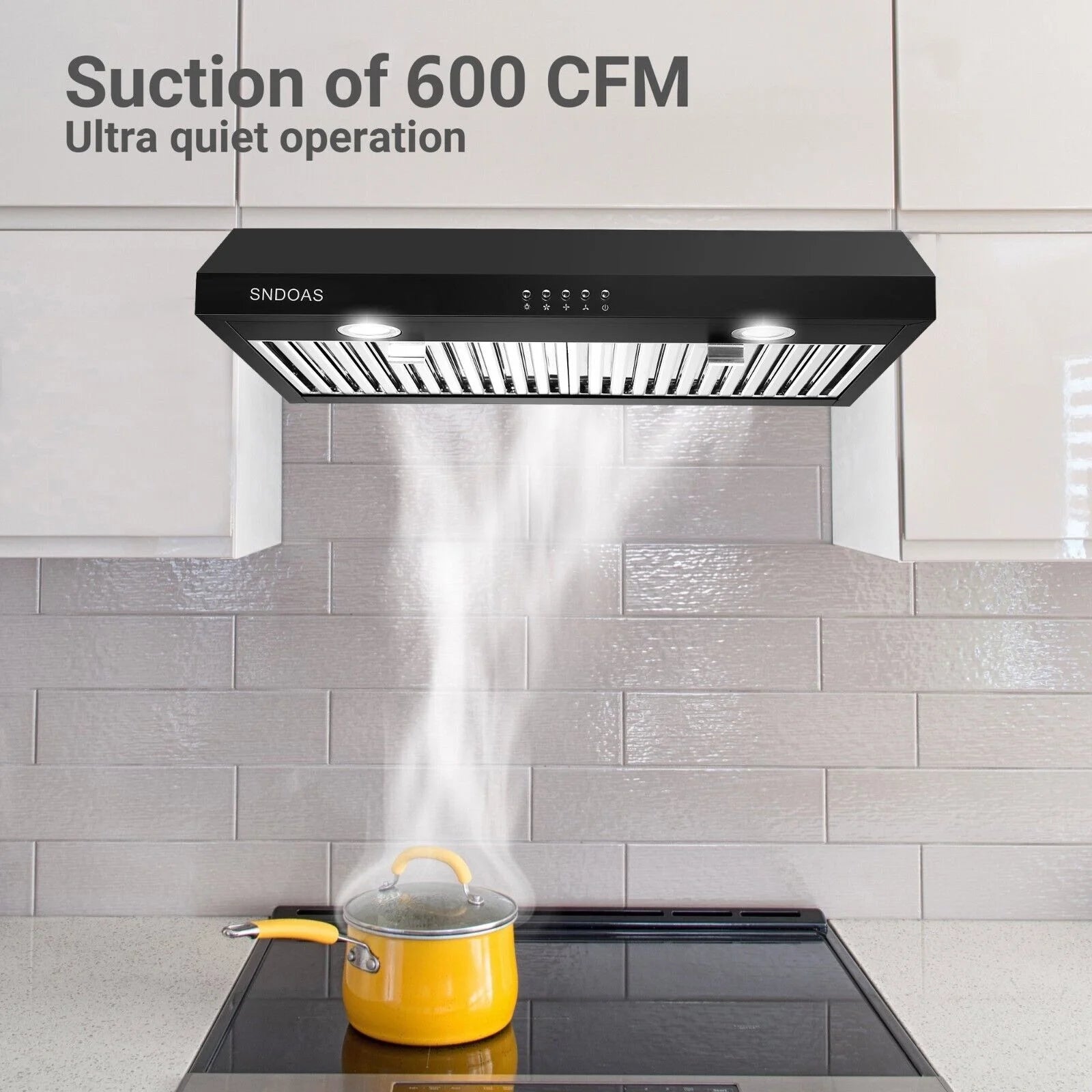 SNDOAS New 30 inch Kitchen Stainless Range Hood 3-Speed Under Cabinet Exhaust Vent with Filter 120V