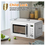 Small Microwave, 0.7Cu.ft 700 Watt Countertop Microwave with 5 Micro Power Defrost & Auto Cooking Function, Stainless Steel Interior, LED Display, Microwave for Kitchen, RV, Dorm ?(White)