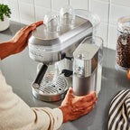 KitchenAid Metal Semi-Automatic Espresso Machine and Automatic Milk Frother Attachment Bundle