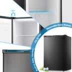 WAA 3.0 Cu.ft Small Freezer, Mini Upright Freezer with Adjustable Thermostat, Removable Shelves, Reversible Single Door, for Bedroom/Home/Dorms/Apartment, Silver
