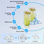 KISSAIR Nugget Ice Maker Countertop with Soft Chewable Pellet Ice, Portable Ice Machine with Handle, 35lbs/24H, Grey