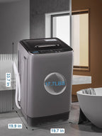 17.7 lbs Full Automatic Washing Machine with LED Display Compact Washing Machine with Drain Dump, 10 Wash Programs and 8 Water Levels Ideal for Dorms, Apartments, Grey