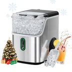 Philergo Nugget Ice Maker Countertop, Pebble Ice Maker Machine with Self-Cleaning, 35lbs/24hr, Soft Chewable Pellet Ice Maker for Home, Kitchen, Stainless Steel