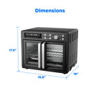 Midea Flexify French Door Air Fryer, Pizza Oven and Toaster Oven, Stainless Steel, New