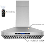 Awoco RH-WT-30 Awoco RH-WT-30 Wall Mount 4 Speeds, 6 Top Round Vent Stainless Steel Range Hood