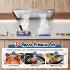 30 inch Built in Range Hood Stainless Steel 600 CFM Integrated Rangehood Cooking Vented