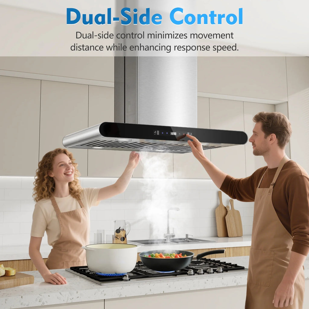 30" Island Range Hood 700CFM, Stainless Steel, Gesture/Touch/Remote Control, LED Light?