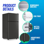 Tacool 2.4 Cu.ft Mini Fridge with Freezer, Small Refrigerator Apartment Size Fridge Black, NEW