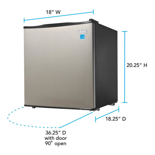 Avanti 1.7?cu. ft.?Compact Refrigerator, in Stainless Steel (AR17T3S)