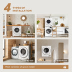 EUHOMY 1.5 Cu.Ft Portable Clothes Dryer 850W Front Load with 200 Minute Timer for Apartment Home DOE Certified, White