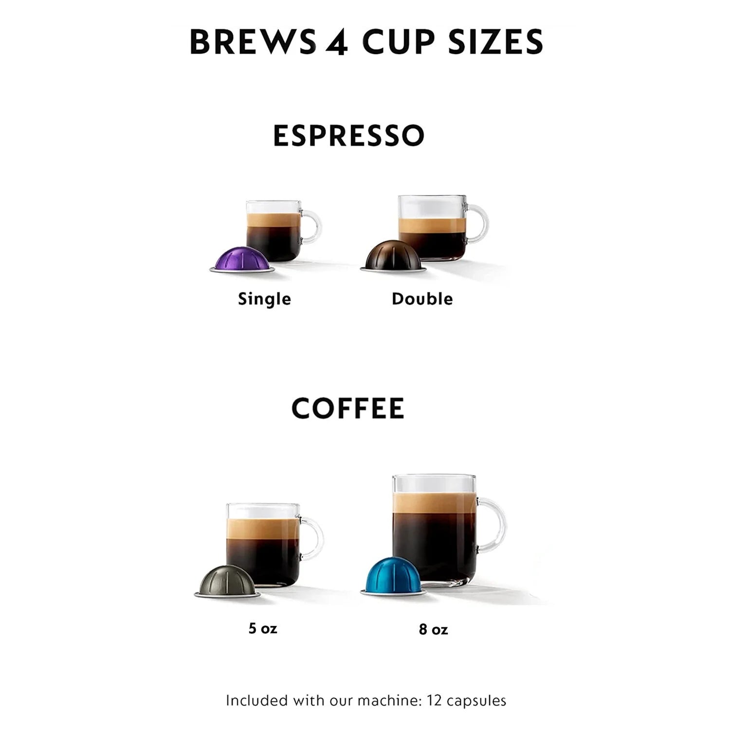 Nespresso VertuoPlus Deluxe Coffee and Espresso Maker by De'Longhi with Aeroccino, Black
