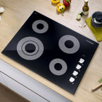 24 in. Electric Ceramic Glass Cooktop with 4 Elements Dual Zone Element