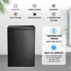 Moifoi 3.5 Cu.ft Chest Freezer w/ Removable Storage Basket & Top Open Door, Energy Saving, White