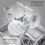 Hermitlux Portable Countertop Dishwasher, 5 Washing Programs, 5L Built-in Water Tank and Air-Dry Function, HMX-DW03