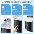 Electactic Nugget Ice Maker Countertop, 35lbs/24H, Self-Cleaning, Pebble Portable Ice Machine with Handle (White)