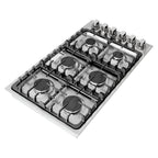Gas Cooktop with 6 Sealed Italian Made Burners in Stainless Steel