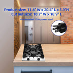 Gas Cooktop 12 inch Eascookchef Bulit-in Gas Stove Top 2 Burners NG/LPG Convertible Dual Burners