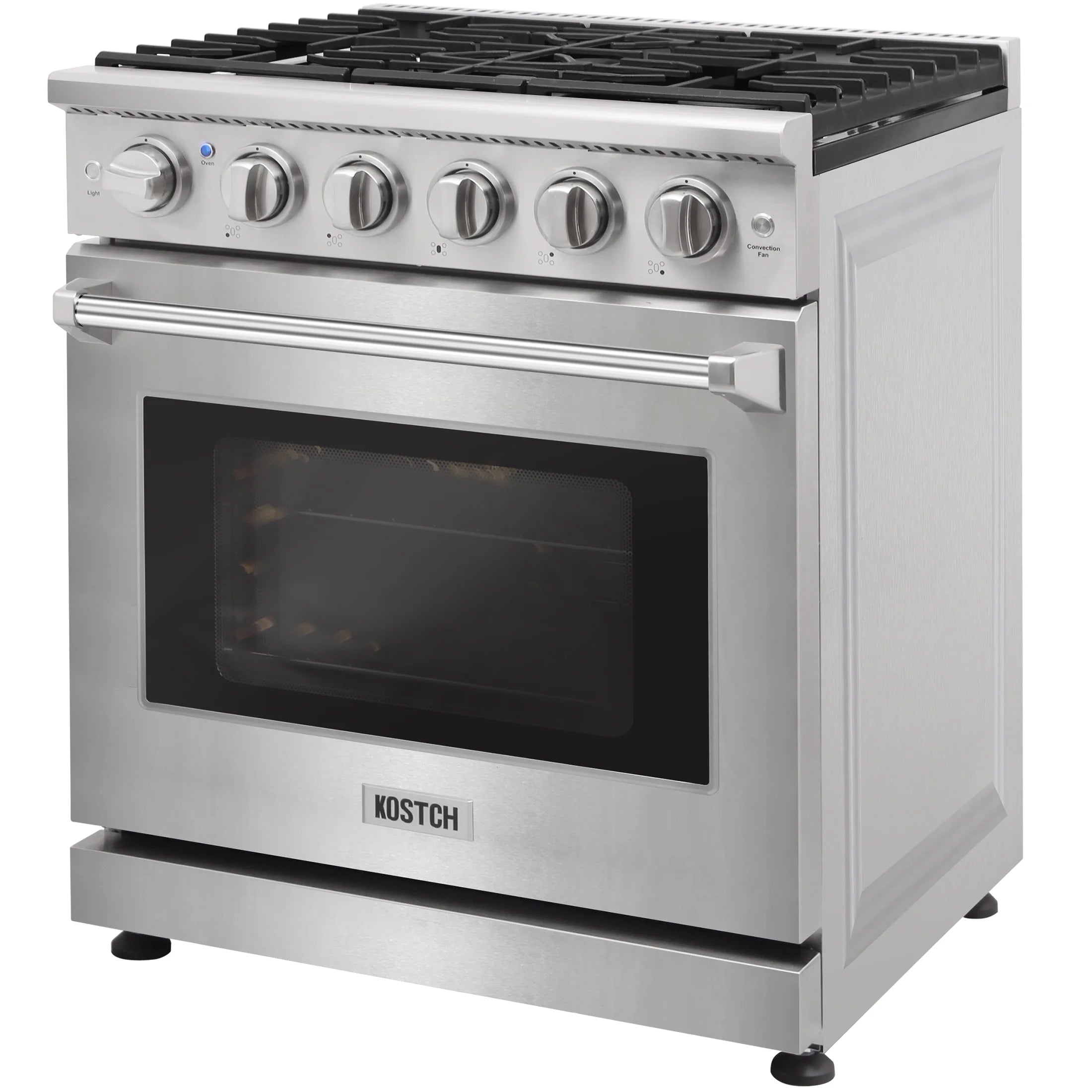 KOSTCH 30-in 5 burners 4.55-cu ft Convection Oven Freestanding Liquid Propane Gas Range ( Stainless steel )