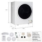 UbesGoo 1.6 cu. ft.Compact Portable Electric Laundry Dryer,White