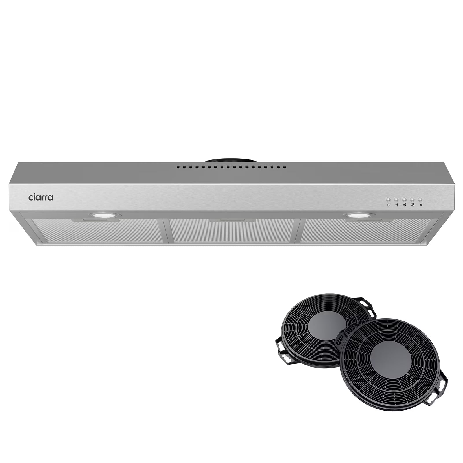 CIARRA Range Hood 30 inch Under Cabinet Ductless Ducted Convertible Slim Stove Vent Hood CAS90575