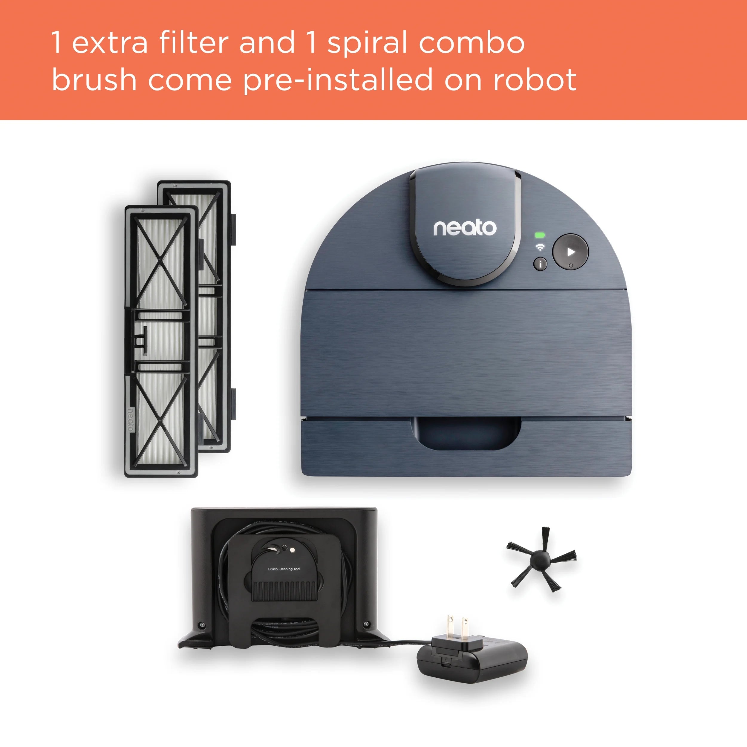 Open Box Neato D8 Intelligent Robot Vacuum Wi-Fi Connected with LIDAR Navigation in Indigo