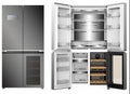 Tookss 21 Cu.Ft French Door Refrigerator, Counter Depth Stainless Steel Refrigerators, Multifunctional Fridges with Freezer, Refresh, and Wine Cooler for Kitchen, Bedroom, Office, Dorm