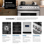 30 in. 5.0 cu. ft Single Oven Gas Range with 5 Burner Cooktop in Stainless Steel