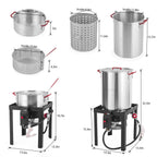 OuterMust 30Qt.?Outdoor Turkey Fryer with Basket and 11 Qt. Fish Fryer, 50,000 BTU Propane Aluminum Deep Turkey Fryer Kit