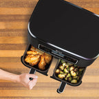 Restored Ninja DZ100 Foodi? 4in1, 8Qt., 2Basket Air Fryer with Dualzone? Technology (Black) (Refurbished)