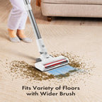 Homeika Cordless Vacuum Cleaner, 300W 23KPa Powerful Suction Vacuum with LED Display, 3 Suction, 48mins Runtime, Lightweight Stick Cleaner with Sofa Brush for Hard Floor/Carpet/Pet Hair/Car, Black