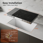 30in Built-In Induction Cooktop 4 Burners, 11600W Touch Control w/ Boost & Bridge-Sync, Easy-Clean Tempered Glass, Child Lock