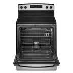 Amana? Brand New Model - AER6303MMS 30-inch Electric Range with 4.8 Cu ft oven. - assembled product Depth: 27.5�� - assembled product height: 46.08�� - assembled product Width: 30��